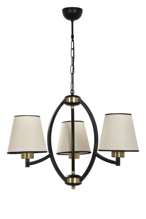 Paul 3-Piece Black Chandelier with Open Wicker Lampshade 8343-3 - Lumexx