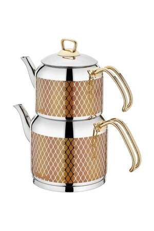 Pazarüstü- Hüma Decorated Teapot No:2 Gold 460496 - SILA