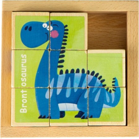 Pädagogisches Holzbausteinpuzzle Ecotoys Dino - Eco Toys