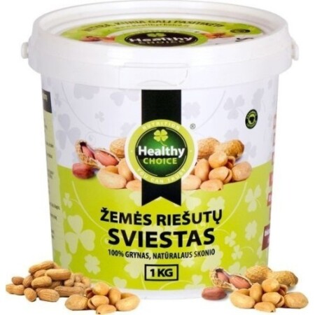 Peanut spread with pieces Healthy Choice, 1kg - Healthy Choice