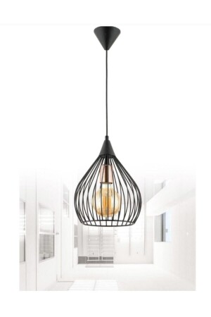 Pear Single Black Pendant Lamp Chandelier - Mhk Collection