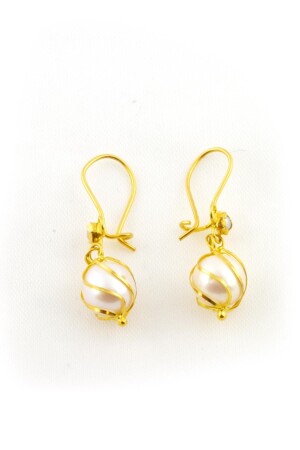 Pearl Cage Earrings - Bayar Gold
