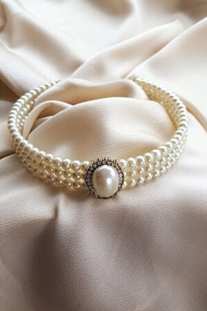 Pearl Choker Collar Necklace Gold - Petek Aksesuar