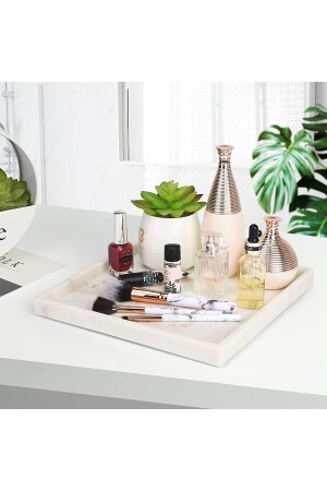 Pearl - Natural White Marble Presentation Tray | - Sümeyra Marble Art