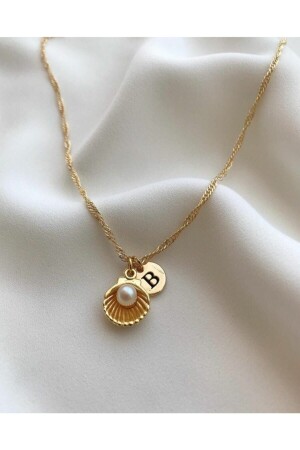 Pearl Oyster Necklace with Letter B - Asia Chic