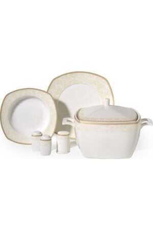 Pearl Star Square Dinner Set 60 Pieces A8230 - KORKMAZ