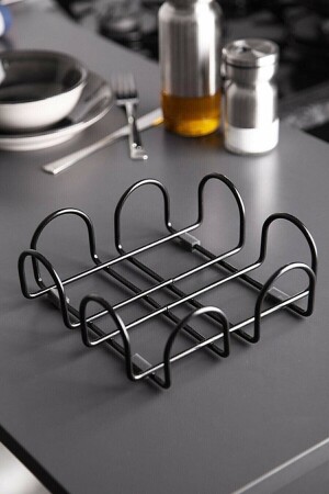 Pecetelik Siyah Metal Peçetelik Kare Yatay Cafe Sunum Peçeteliği Masa Üstü Kağıt Mutfak Peçetelik - Kitchen Store