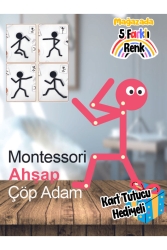 Pembe Ahşap Eğitici Oyuncak Montessori Çöp Adam Ahşap Oyuncak Ahşap Aktivite Ahşap Eğitici Çöp Adam - BYENS