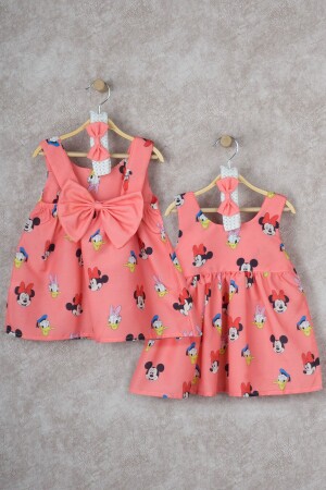 Pembe Fiyonklu Minie Mouse Desenli Doğum Günü Elbisesi El-0038 - Buufuu