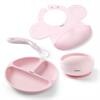 Pembe renkli silikon bebek besleme seti – 4 parça - BABYONO