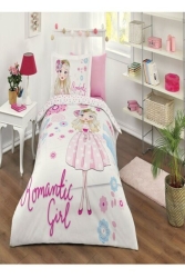 Pembe Romantic Girl Tek Kişilik Nevresim Takımı Pidora-romantıc1-5 - Özdilek
