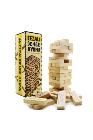Penalty Balance Game 51 Blocks with Wooden Box and Penalty Printed on the Blocks CMP-CLVR-CC-CD1 - Camp Clover