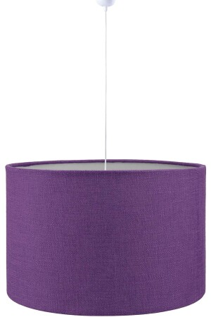 Pendant Chandelier, Purple Cylinder Single, White Cable, High Quality Fabric Decorative Design GLR-SASMOR - Lit Dizayn