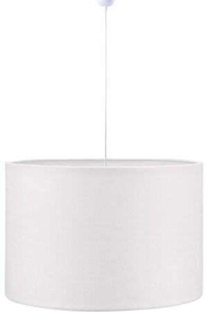 Pendant Chandelier, White Cylinder Single, White Cable, High Quality Fabric Decorative Design GLR-SASBEY - Lit Dizayn
