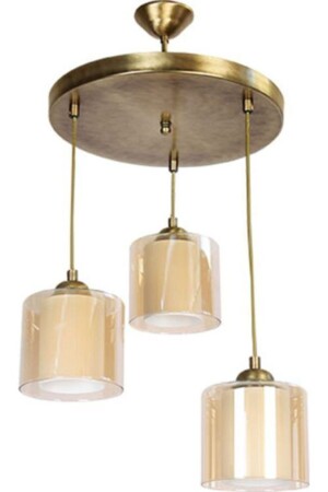 Pendant Lamp Double Glass 3-Piece Pendant Lamp Antiqued Modern Chandelier UÇ186ARR - Uçar