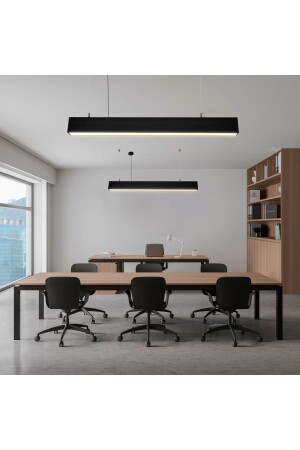 Pendant Lamp Linear LED 80 Cm Matte Black Case - 4000k (warm White) BZ025 - Baz Aydınlatma