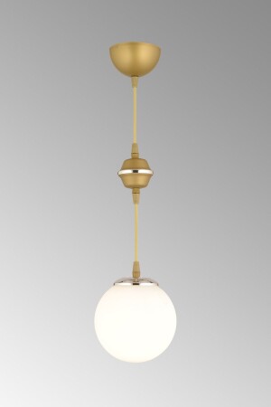 Pendant Lamp Single Antique White Glop Top Chrome Glass Downward Facing Luxury Chandelier snsz80115 - SONSUZ AYDINLATMA&AVİZE