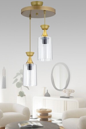 Pendant Lamp Tray Antique 2 Piece Pipe Mica Transparent Glass Modern Chandelier TYC00765173412 - Genel Markalar
