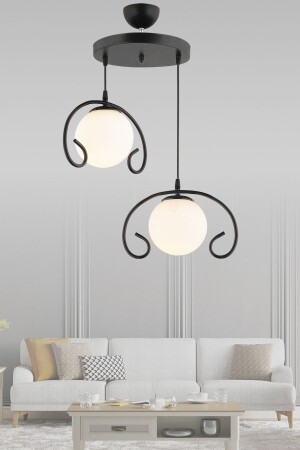 Pendant Lamp Tray Black 2-Piece Butterfly White Ball Glass Luxury Chandelier TYC00751544304 - Genel Markalar