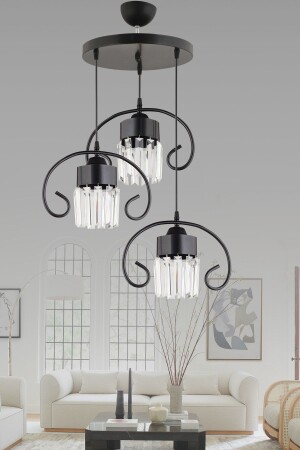 Pendant Lamp Tray Black 3-Piece Butterfly Crystal Stone Luxury Chandelier TYC00751521246 - Genel Markalar