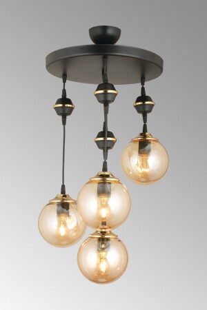 Pendant Lamp Tray Black 4-Piece Bal Glop Top Glass Downward Facing Luxury Chandelier TYC00406845820 - Genel Markalar