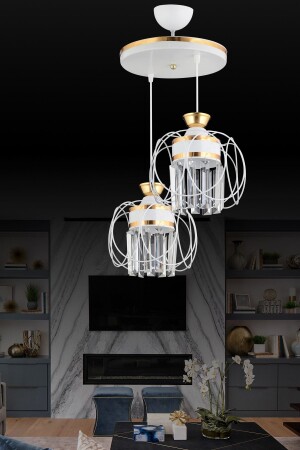 Pendant Lamp Tray White 2-Piece Sapphire Yellow Crystal Stone Luxury Chandelier TYC00750979304 - Genel Markalar