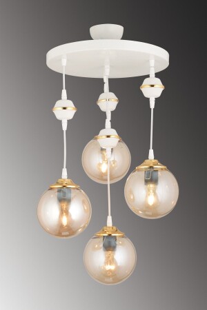 Pendant Lamp Tray White 4-Piece Bal Glop Top Glass Downward Facing Luxury Chandelier snsz501166 - Genel Markalar