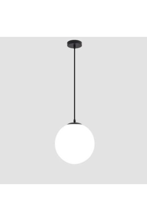 Pendelleuchte Single Black Case White Glop Glass (ohne Stangeninstallation) Kronleuchter - İstanbul Avize