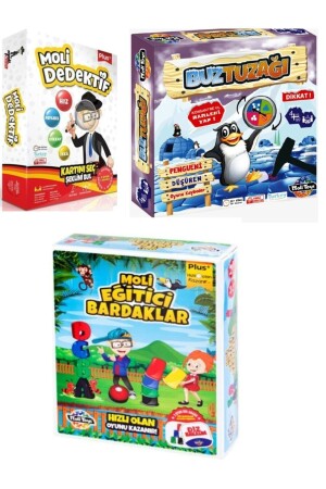 Penguen Buz Tuzağı - Dedektif Oyunu - Bardak Oyunu 3 Lü Set 8965456321233 - Bundera