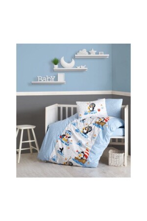 Penguin - Blue Baby Collection Duvet Cover Set 1200797009000 - Cotton Box