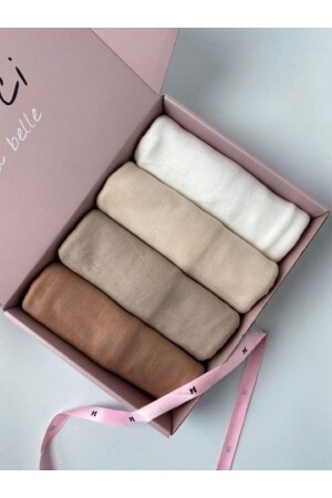 Penye Şal 4’lü Set Jersey Shawl Lycra Shawl Jersey Hijab Lycra Hijab hij1030 - hijabchi