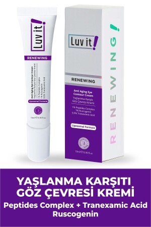 كريم مكافحة الشيخوخة من تحت العين الدائرة المظلمة مكافحة التفجير في العين (مادة Peptides-RUSCOGENIN-TRANEXAM - Luv It!