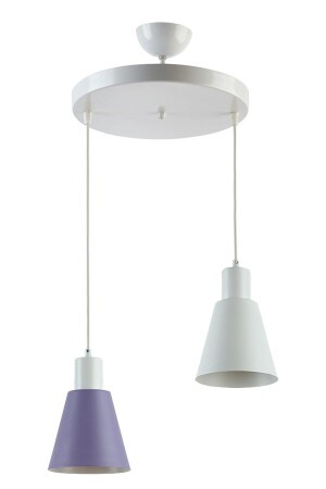 Pera Special Design Modern Decorative Cafe-Kitchen Living Room Lilac White Color 2-Piece Pendant Lamp Chandelier PRA77 - Modavize
