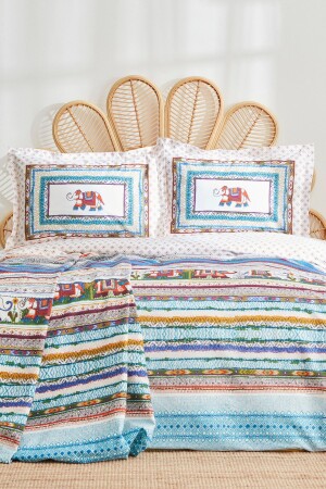 Perez Mustard 100% Cotton Double Pique Gift Duvet Cover Set 200. 18. 01. 0015 - Karaca Home