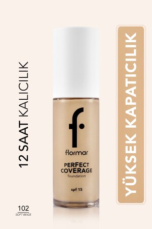 Perfect Coverage Intense Coverage Water Based Foundation (YELLOW UNDERTONE) -102 Soft Beige -8682536058162 - Flormar