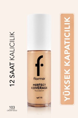 Perfect Coverage Intense Coverage Water Based Foundation (YELLOW UNDERTONE) -103 Creamy Beige -8682536058186 - Flormar