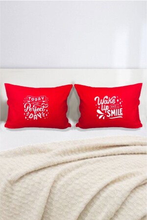 Perfect Day Printed and Written Double Decorative Pillow Case 50x70 Cm - Red hdynza20241591 - Hediyenza
