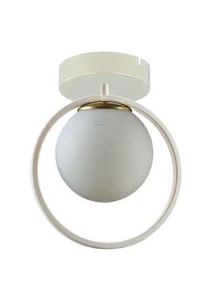 Peri Metal Ring White to White Hall - Kitchen Single Chandelier PERİİ01 - Fer Avize