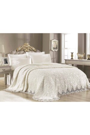 Perla Blanket Set 6 Pieces Cream PBT - Royal Home