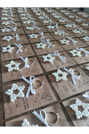 Perlen-Stern-Schlüsselanhänger, Hochzeit, Verlobung, Versprechen, Geschenk, 15 Stück - Eres Atelier