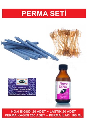 Perm Curler Set No:0 Thinnest 20 Pieces 0 Number Curler 20 Rubber Perm Paper Perm Medicine - Kocaman Kozmetik