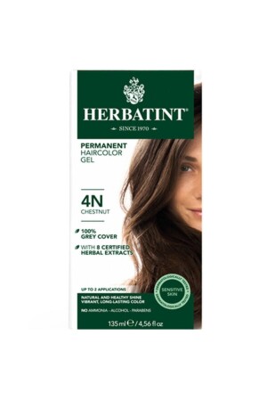 Permanent Herbal Hair Care Dye - Color 4n Chestnut 150 ml 8016744500043 - Herbatint