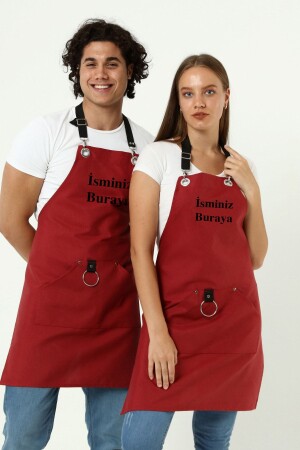 Personalisierte, mit Namen bestickte Schürze für Küche, Café, Koch, Barista, Kellner, Florist, Friseur, Schürze, 1 Stück, NUCG - Monki Haus