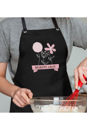 Personalisierte professionelle schwarze Küchenschürze mit Namen zum Muttertag Bitmayan131964 - Bk Gift