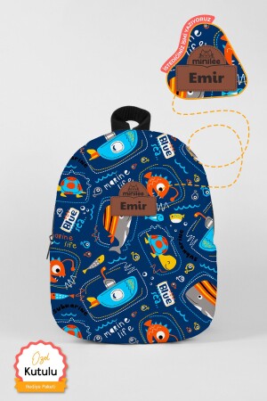 Personalisierter Name – Unterwasserwelt V2 0–8 Jahre – Kindergarten – Kindergarten-Kinderrucksack - Minilee