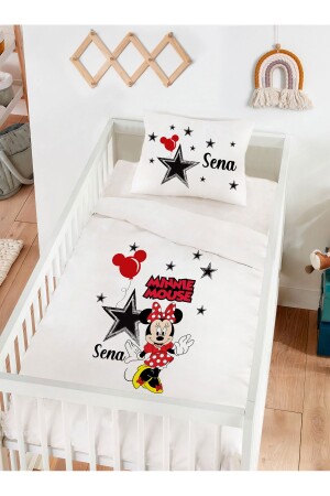 Personalisiertes Baby-Bettbezug-Set aus 100 % Baumwolle, Minnie Mouse 6417328439586 - Homamia