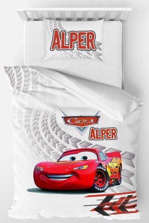 Personalisiertes Einzel-Mikrosatin-Bettbezug-Set „Cars“ unter 6417328439701 - Homamia