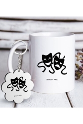Personalisiertes professionelles Theaterkünstler-Geschenkset mit weißer Tasse und Schlüsselanhänger-1 BitmayanCom1244 - Bk Gift