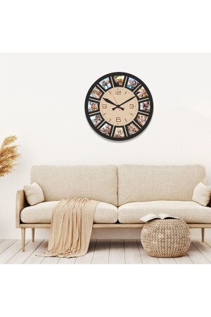 Personalisiertes Wanduhrgemälde mit 12 Fotos – Geschenk für Liebhaber – Heimgeschenk 40 x 40 cm - Hobi Tuning