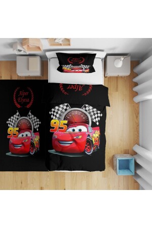 Personalized - Lightning McQueen Pattern Single Duvet Cover Set - Adenkahome